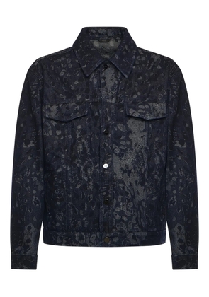 FENDI jacquard denim jacket - Blue