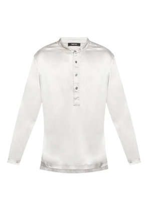 TOM FORD silk-blend pajama shirt - Silver
