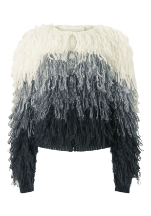 Genny ombre fringed cardigan - White