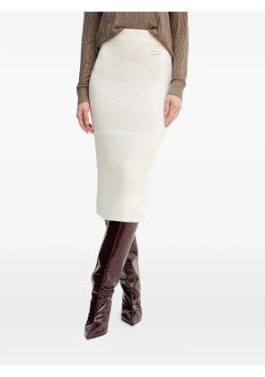 Armani Exchange logo-detail midi skirt - White