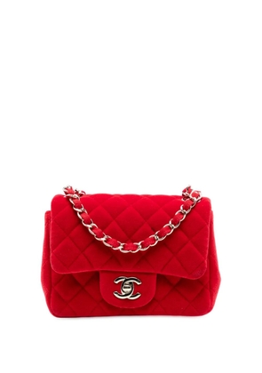 CHANEL Pre-Owned 2016-2017 Mini Square Classic Velvet Single Flap crossbody bag - Red