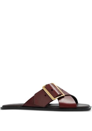 LOEWE buckle crisscross sandals - Red