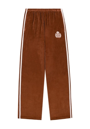 Sporty & Rich logo-embroidery stripe tack pants - Brown