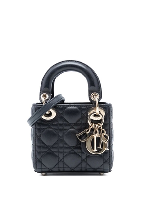 Christian Dior Pre-Owned 2022 Micro Lambskin Cannage Lady Dior satchel - Black