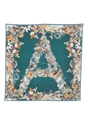 Aspinal Of London Ombre 'A' floral silk scarf - Green
