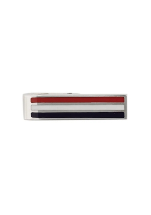 Thom Browne RWB-stripe tie bar - White