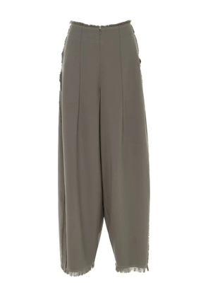 YANGKEHAN frayed-hem wool trousers - Grey