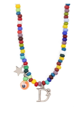 DSQUARED2 logo-charm beaded necklace - Blue