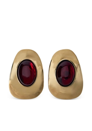 Saint Laurent hammered cabochon-setting earrings - Gold