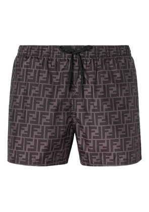 FENDI logo swim shorts - Grey
