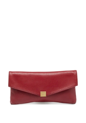 Carolina Herrera Vintage calf leather flap clutch - Red