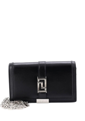 Versace Pre-Owned Grecca Goddess Flap Crossbody Bag Leather Mini shoulder bag - Black