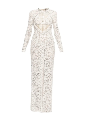 NISSA sequin-embellished lace maxi dress - White