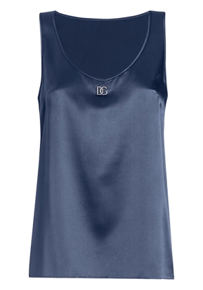Dolce & Gabbana logo-plaque tank top - Blue