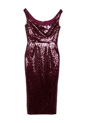 Roland Mouret sequinned off-shoulder midi dress - Purple