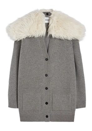 Jil Sander V-neck cardi-coat - Grey