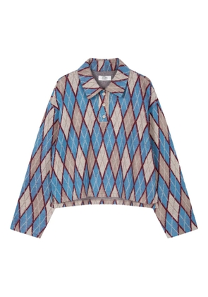 TOMBOY argyle-pattern polo top - Blue