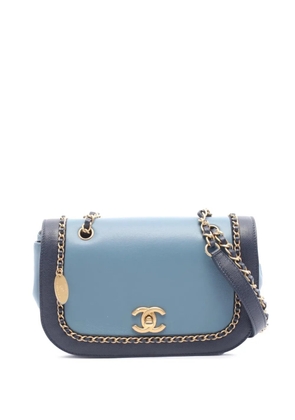 CHANEL Pre-Owned 2019 CC Lambskin and Caviar Lovely Chains Flap shoulder bag - Blue