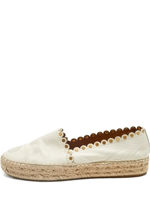 Tory Burch leather espadrilles - White
