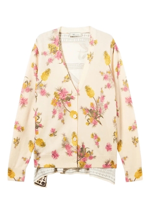 Blumarine floral-print cardigan - Neutrals