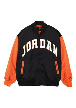 Jordan logo-lettering bomber jacket - Black
