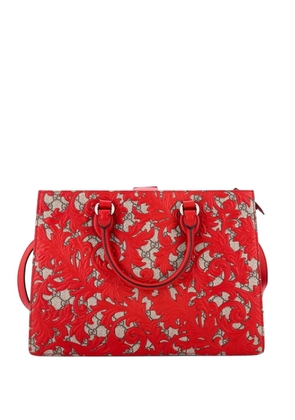 Gucci Pre-Owned Convertible Gusset Arabesque GG Coated Canvas with Leather Large tote bag - Red