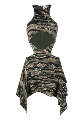The Attico Magnolia camouflage-print minidress - Green