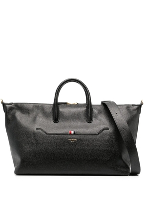 Thom Browne medium RWB stripe leather holdall - Black
