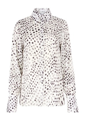 Nina Ricci polka-dot bell-cuffs shirt - White