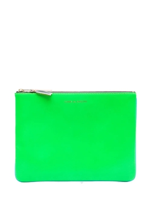 Comme Des Garçons Wallet logo-print clutch bag - Blue