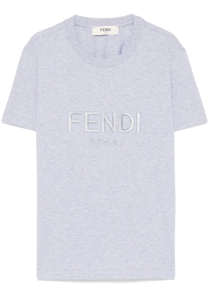 FENDI logo-embroidered T-shirt - Grey