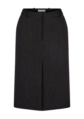 Nina Ricci pinstriped wool midi skirt - Black