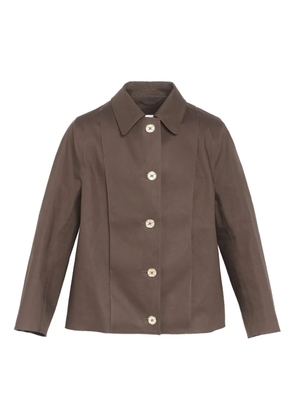 Barrie button-fastening collared raincoat - Brown