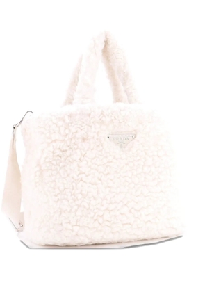 Prada Pre-Owned Convertible Open Wool and Cashmere Medium tote bag - White