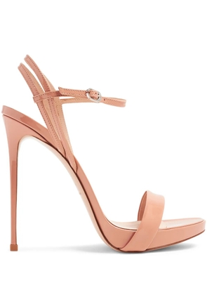 Le Silla Gwen 120mm patent-finish sandals - Neutrals