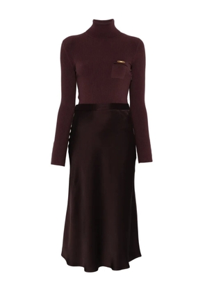 Elisabetta Franchi ribbed-knit turtleneck dress - Red