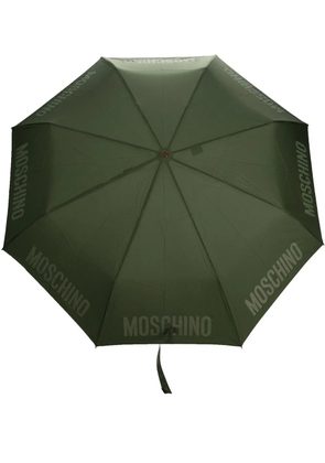 Moschino logo-print compact umbrella - Green