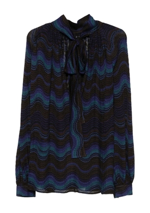 Missoni tie-neck patterned blouse - Blue