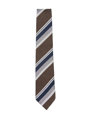 BIGI MILANO striped-pattern tie - Brown