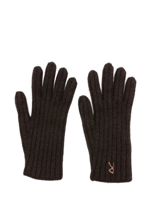 Ruslan Baginskiy ribbed embroidered gloves - Brown