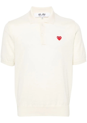 Comme Des Garçons Play heart-patch wool polo shirt - White