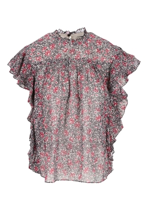 MARANT ÉTOILE ruffled floral-print top - Black