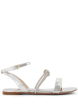 Giambattista Valli crystal bow flat sandals - Silver