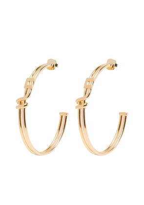 Elisabetta Franchi logo hoop earrings - Gold