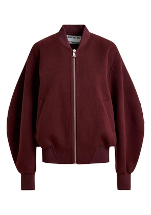 Essentiel Antwerp balloon-sleeve zip-front jacket - Red