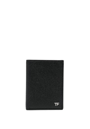TOM FORD logo-plaque bi-fold leather wallet - Black