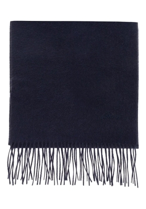 Brioni embroidered-fringe scarf - Blue