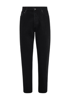 Brunello Cucinelli logo-patch jeans - Black