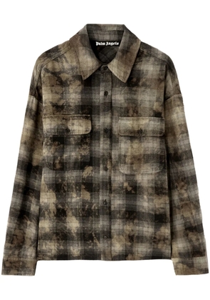 Palm Angels logo-print check-pattern shirt - Grey