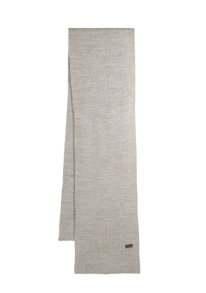 Barbour ribbed logo-patch scarf - Grey